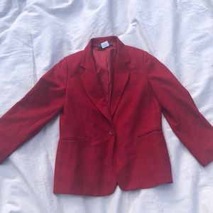 vintage red wool blend blazer
